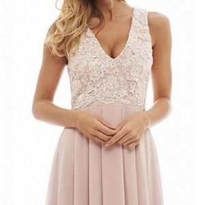 AX Paris Women's Lace-Top Sleeveless V-Neck Maxi